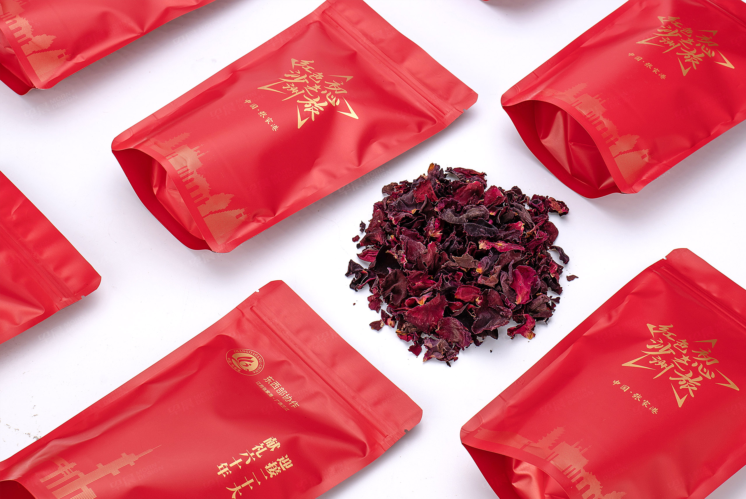 玫瑰花茶文創(chuàng)品牌包裝設計-紅色沙洲初心之旅-早晨設計包裝設計作品